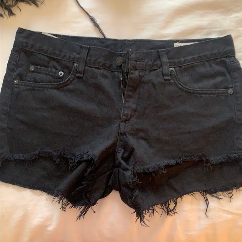 Rag and Bone black denim shorts